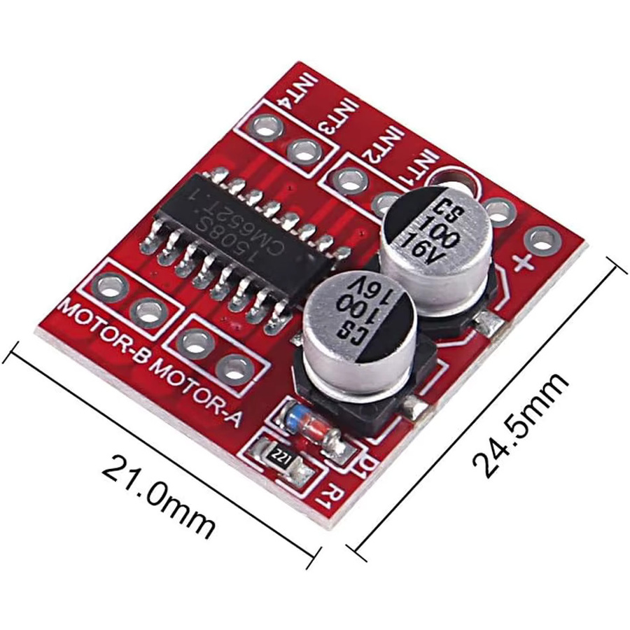 6er Pack AOKIN MX1508 Mini Dual Channel DC Motor Treiber in Rot, 2.5A 2-Wege-PWM Geschwindigkeitsregler mit Dual-H-Bridge als L298n Ersatz - Bild 2
