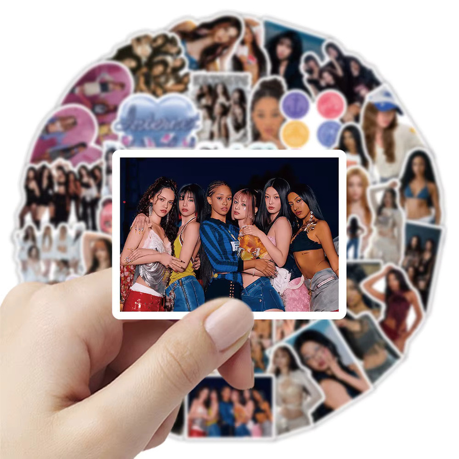 Katseye Kpop Girl Group Graffiti-Aufkleber Set, wasserfeste Sticker in Multicolour für Handy, Gitarre und Scrapbook, 50 Stück - Bild 2