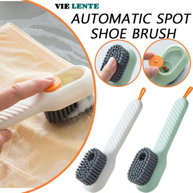 VIE LENTE Multifunktions Reinigungsbürste mit automatischer Flüssigkeitsabgabe für Schuhe und Kleidung in Grün - Bild 1