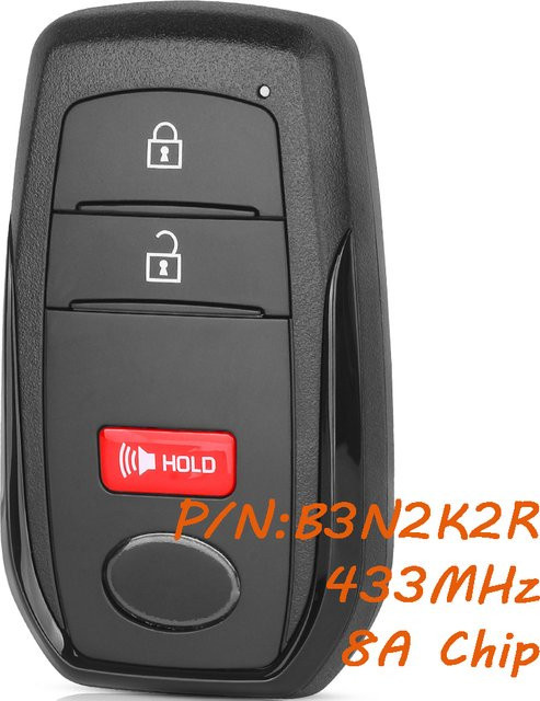 KEYECU Smart Remote Key Fob B3N2K2R für Toyota Land Cruiser 2022 bis 2025, 433 MHz, P4 BA 8A Chip, 3 Tasten, Schwarz - Bild 1