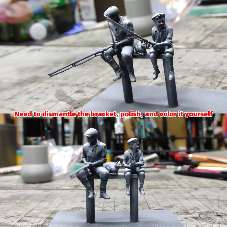 CorMake Zivile Menschen am Kai Angeln, Modellbausatz, 1:87 (Spur H0) - Bild 3