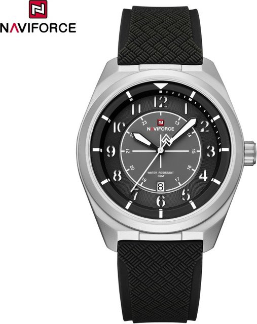 NAVIFORC Armbanduhr, Quarz, Silikonarmband, Schwarz, Herren - Bild 1