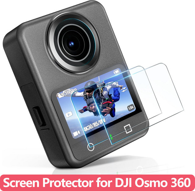 DJI Osmo 360 Displayschutzfolie aus gehärtetem Glas, transparent, HD, 9H Härte, kratzfest und Anti-Fingerabdruck - Bild 1