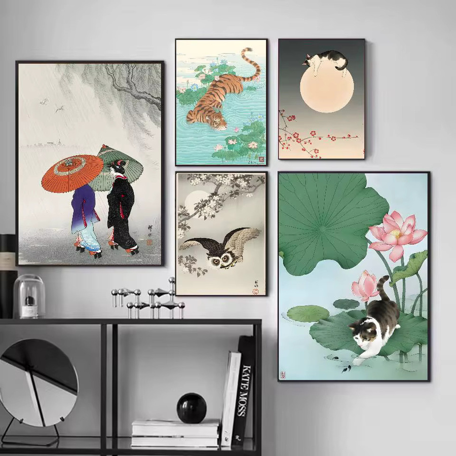 Ohara Koson Ukiyo-e Wandkunst-Poster selbstklebend wasserfest zur Wanddekoration - Bild 4