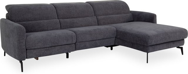Polsterecke MONDO MIMAS in Anthrazit mit Stoffbezug und Federkern, L-Form, B/T/H: 275 x 180 x 85 cm - Bild 1