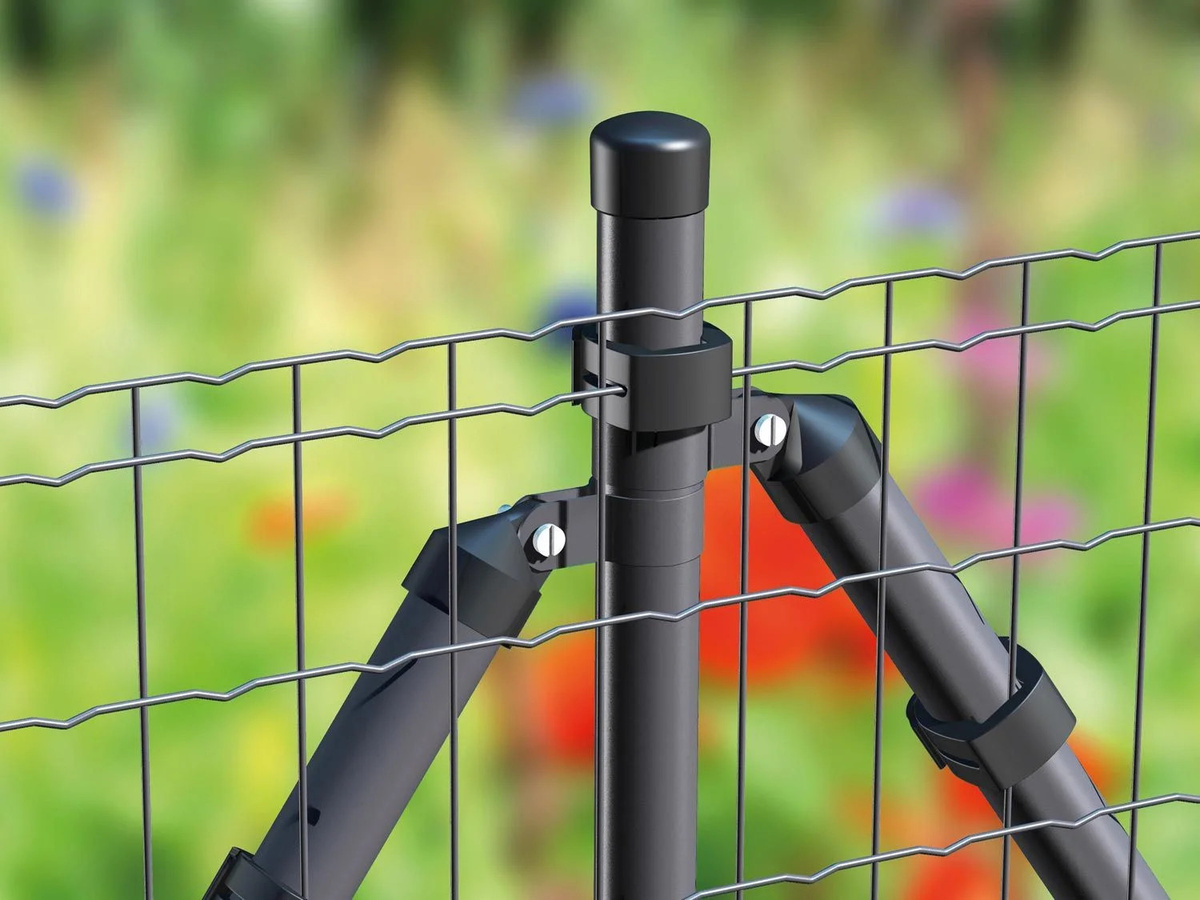 ALBERTS Zaun-Set Fix-Clip Pro zum Einbetonieren aus Stahl in Anthrazit Grau - Bild 2