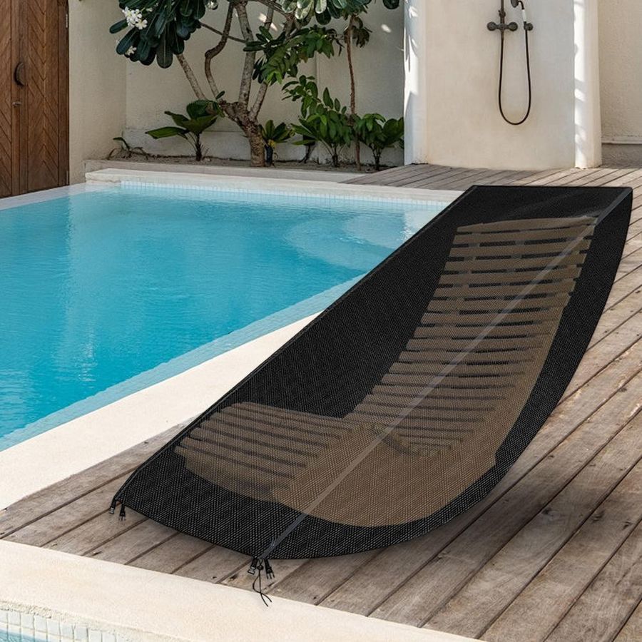 Wasserdichte Sonnenliegenabdeckung aus 210D Oxford-Gewebe für Outdoor-Liegestühle zum Schutz vor Regen und Schnee - Bild 2