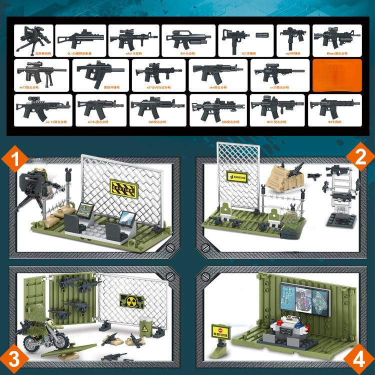 Linyi toy Kommandozentrale Einrichtung Gebäude Bausteinset Militär - Bild 5