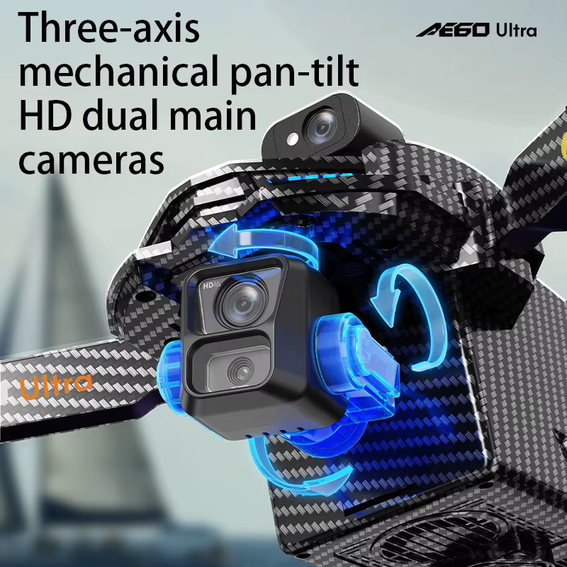 WDSZKMYF AE60 GPS-Drohne mit 4K HD-Kamera, 3-Achsen-Gimbal, 360° Hindernisvermeidung und 5,5-Zoll-Touchscreen-Fernbedienung, faltbarer Quadcopter mit 5G FPV in Schwarz - Bild 4