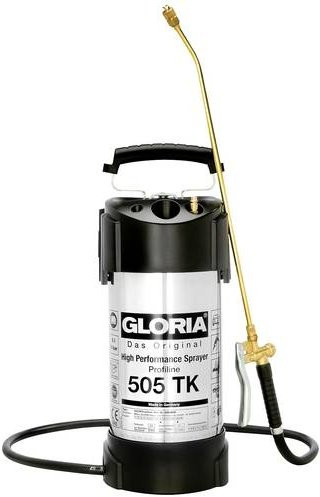Gloria Profiline 505 TK Drucksprüher in Silber mit Messing-Hochleistungspumpe und Messing-Flachstrahldüse, 5 l - Bild 1