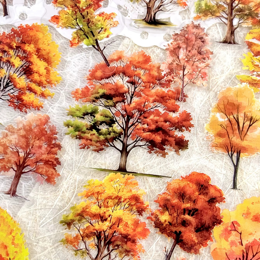 JIANQI Baum Motiv Aufkleber Set für Scrapbooking und DIY Bastelarbeiten, 40 Stück, Mehrfarbig - Bild 1