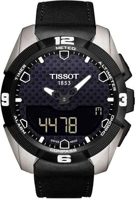 Tissot Armbanduhr, Quarz, Titan, 45 mm, Leder, Schwarz, Herren - Bild 1