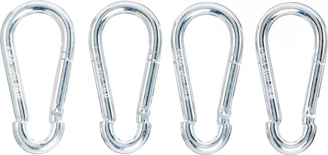 Parkside Karabiner- und Schäkelhaken-Set in Silber mit 100 mm Karabinerhaken - Bild 1