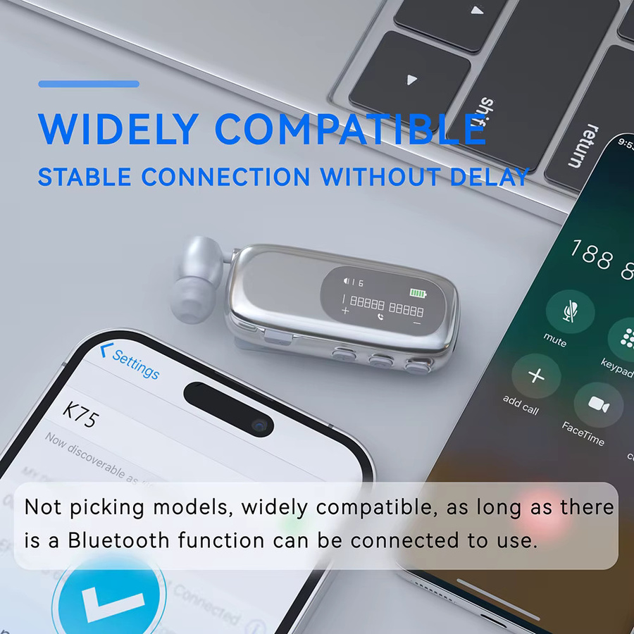 WYMECT Bluetooth In-Ear-Headset V5.4 mit Geräuschunterdrückung, Digitalanzeige und Mikrofon - Bild 4