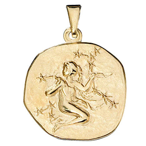 Colfem Anhänger Sternzeichen Jungfrau, 333 Gold, Gelbgold, Unisex - Bild 1
