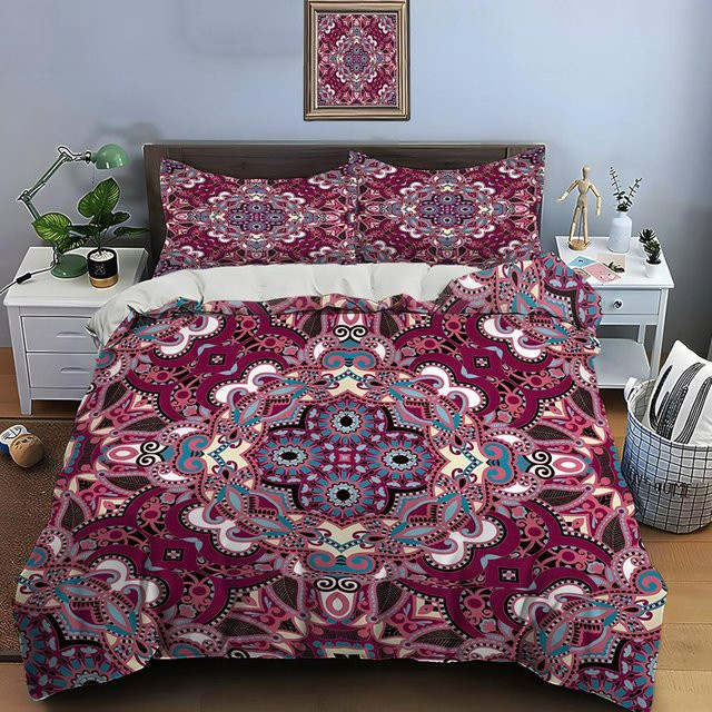 Flylo 3-teiliges Bettwäsche Set mit geometrischem Muster in Multicolor, atmungsaktiv und weich, B/H: 135 x 200 cm - Bild 1