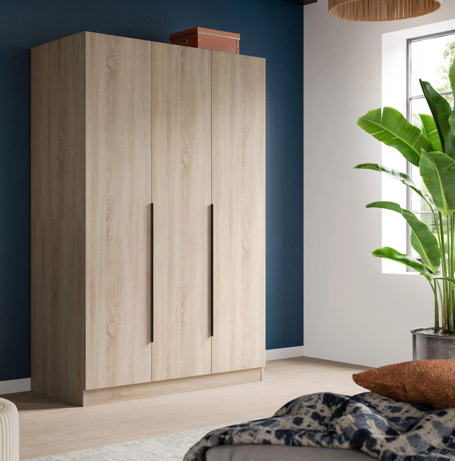 3-türiger Kleiderschrank Swan in Sonoma Eiche, Breite: 120 cm, Höhe: 181 cm - Bild 2