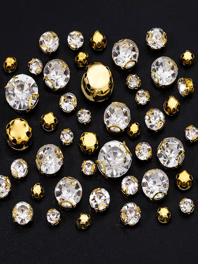 DUCRYSTAL Glaskristall, 3–10 mm, GoldBase, klar - Bild 3