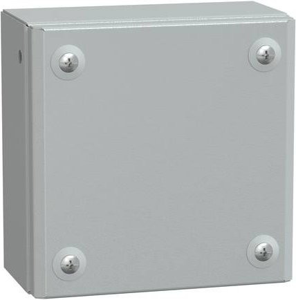 Schneider Electric Spacial SBM Flaches Stahlgehäuse, Grau, H x B x T: 15,0 x 15,0 x 8,0 cm, IP66 IK10 - Bild 1