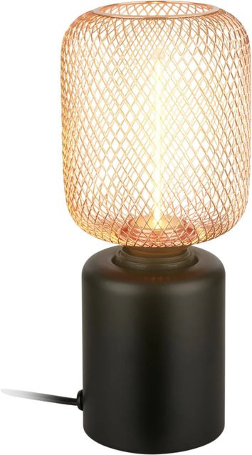 Brilo Tischleuchte Rist Drahtkorb in Rosegold, Höhe: 25 cm, Durchmesser: 10 cm - Bild 1
