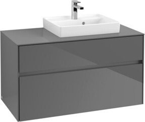 V&B Waschtischunterschrank Collaro in Grau mit LED-Beleuchtung, B/T/H: 100 x 54,8 x 50 cm - Bild 1