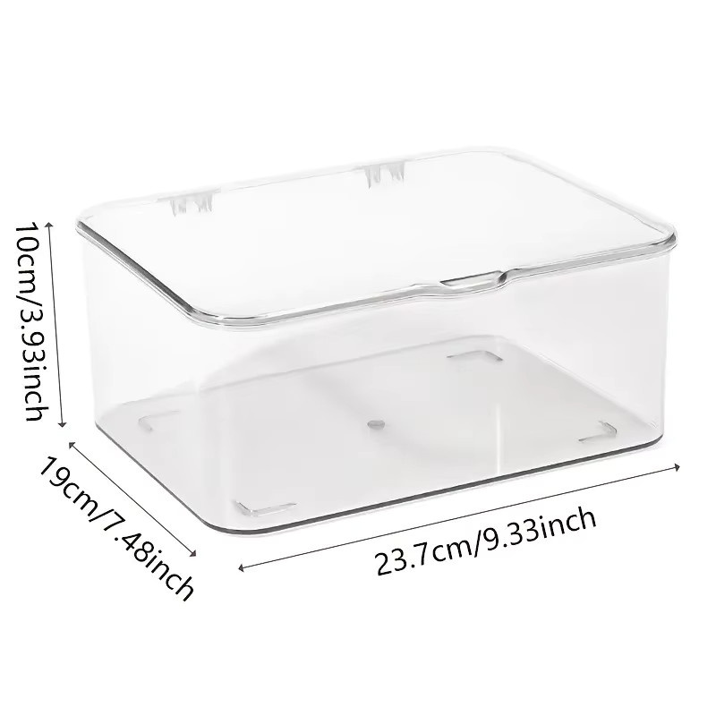 Transparente Acryl-Aufbewahrungsbox im Clamshell-Design als Mehrzweck-Organizer für Schreibwaren und Home-Office-Essentials - Bild 2