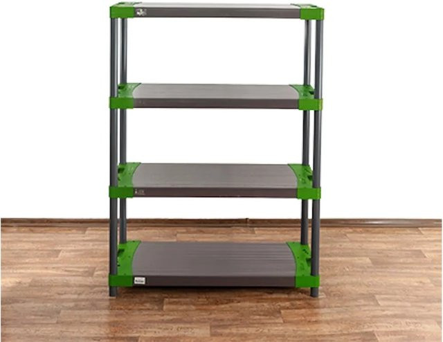PROREGAL Kunststoffregal Grey Bear Low in Grau/Grün, H x B x T: 138 x 120 x 46 cm, Fachlast 120 kg - Bild 1