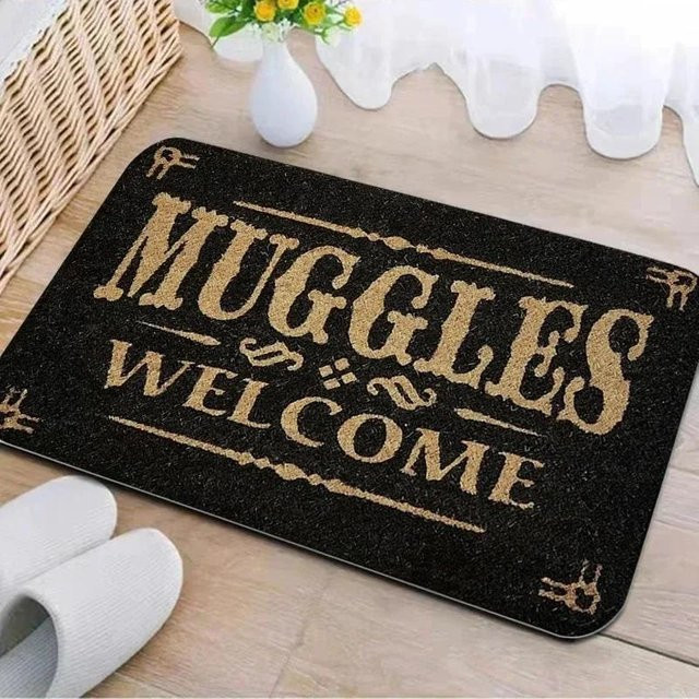 Lodestar Alohomora Magisches Schlüssel Willkommensmatte, rutschfeste Fußmatte aus Polyester in Schwarz, B/T: 50 x 30 cm - Bild 1