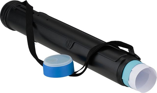Relaxdays Posterrolle aus Kunststoff in Schwarz und Blau, ausziehbar mit Gurt, Breite: 50 cm - Bild 1