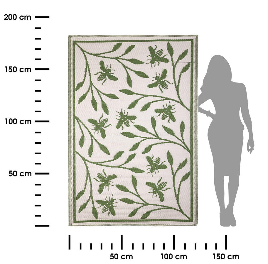 Esschert Design Außenteppich mit Bienenmotiv, rechteckig, Breite: 122 cm, Länge: 182 cm - Bild 2