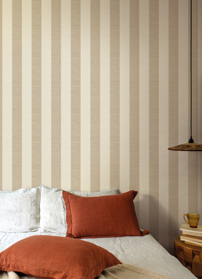 Jannelli & Volpi Tapete Silentia 7745 in Grau und Beige mit abstraktem Streifenmuster aus Vlies und Vinyl - Bild 1