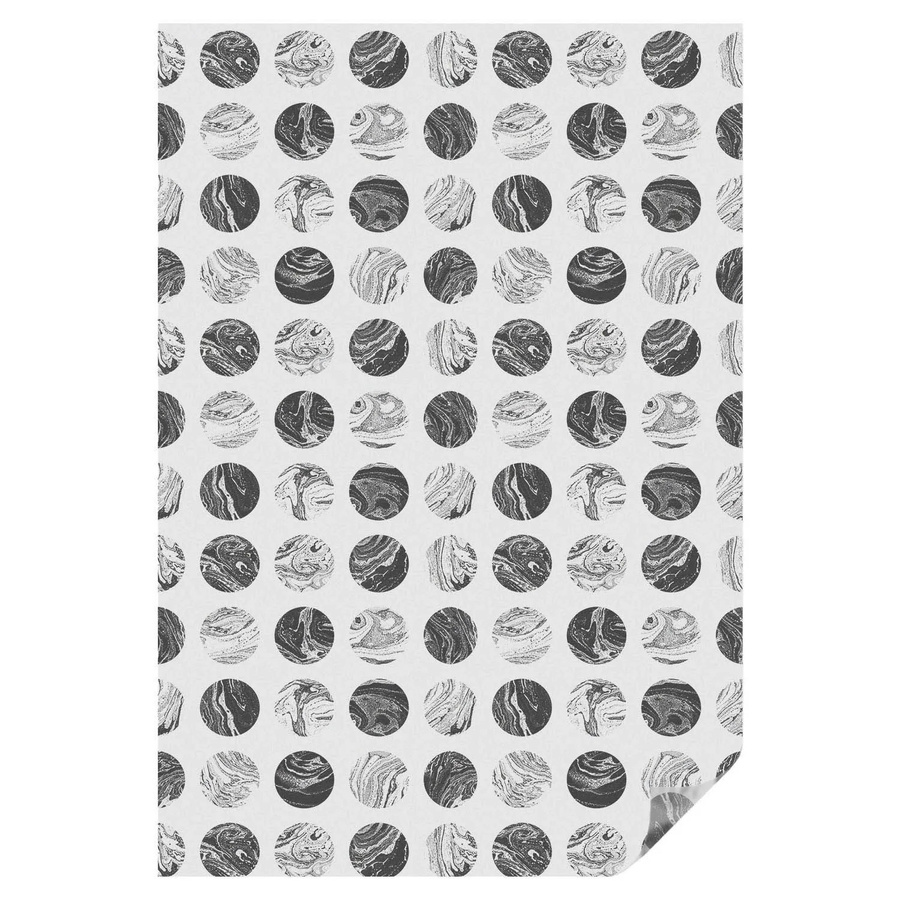 Tulup Buntglasfolie Marmor Eleganz Selbstklebend Sichtschutz für Fenster, Weiß/Mehrfarbig, Breite: 100 cm, Höhe: 146 cm - Bild 2