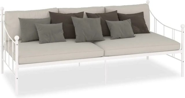 vidaXL Tagesbett-Rahmen aus Metall in Weiß, B/T/H: 200 x 90 x 83 cm - Bild 1