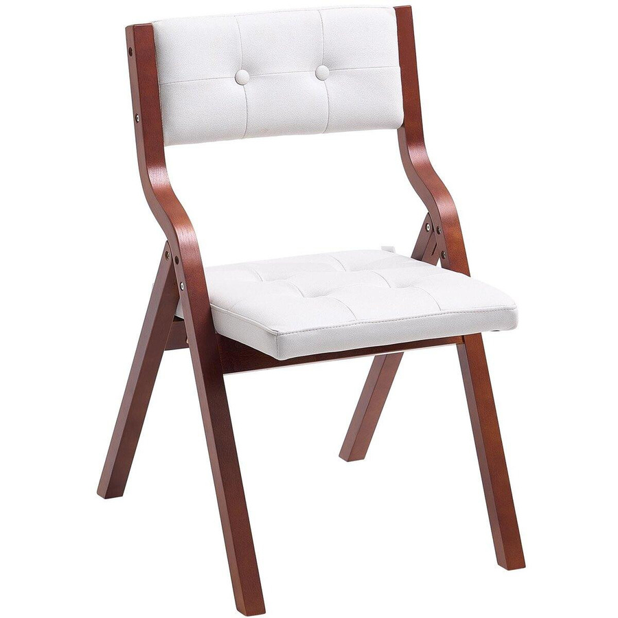 Buying Solutions, MB Set aus 2 Klappstühlen aus Holz mit Polsterung in Weiß und Braun im modernen Stil - Bild 3