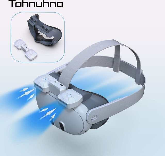 Tahnuhna Lüfter für Meta Quest 3 VR Headset mit atmungsaktiver Gesichtsabdeckung in Weiß - Bild 1