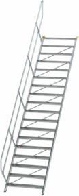 MUNK Günzburger Steigtechnik Aluminium-Treppe mit 18 Stufen in Silber - Bild 1