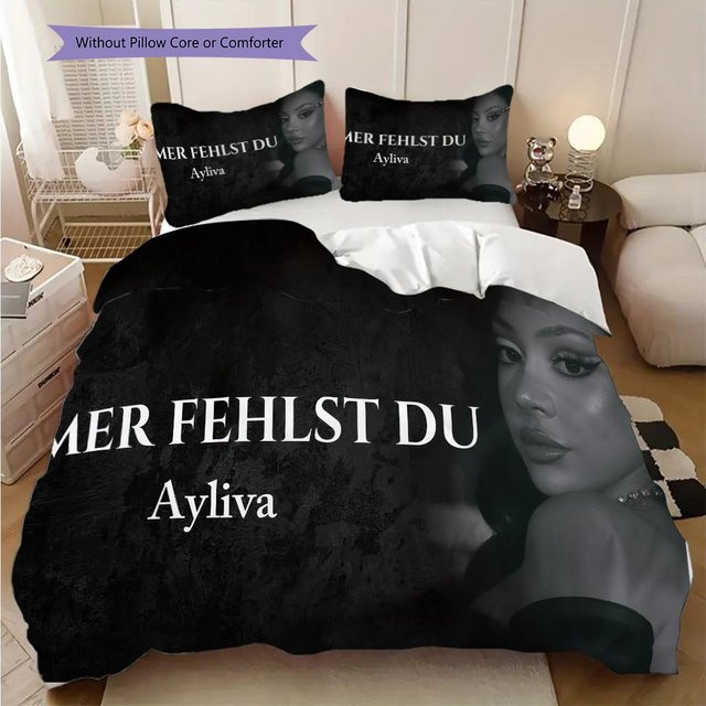 Ayliva Bettwäsche Set aus Polyester mit Motiv, Farbe: Schwarz, B/H: 240 x 220 cm - Bild 1