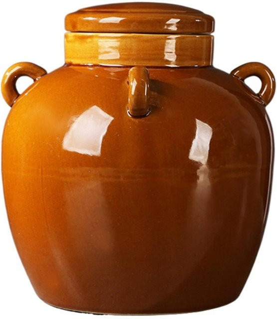 Shiyunjianshe Kimchi-Einlegebehälter aus Keramik und Glas in Braun, 2,2 l - Bild 1