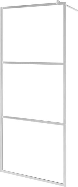 vidaXL Duschwand für begehbare Dusche aus halbmattiertem ESG-Glas in Silber, Breite: 80 cm, Höhe: 195 cm - Bild 1