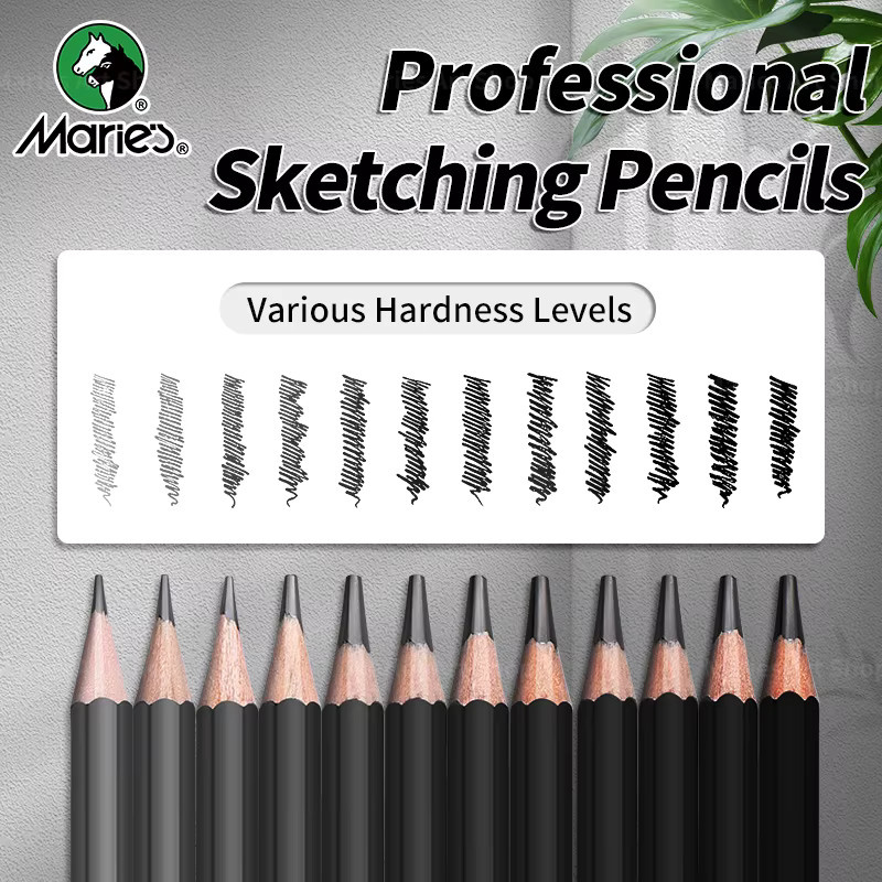 Marie’s 23-teiliges Skizzier-Bleistift-Set für Erwachsene mit Graphitstiften, Kohlestiften, Radiergummi, Spitzer und Papiermischungsstümpfen - Bild 4