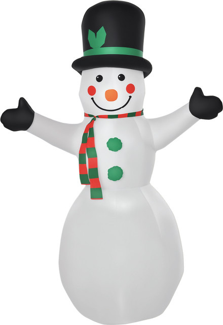 HOMCOM Aufblasbarer Schneemann Weihnachtsdeko mit 2 Modulleuchten, Weiß, B/T/H: 130 x 72 x 193 cm - Bild 1