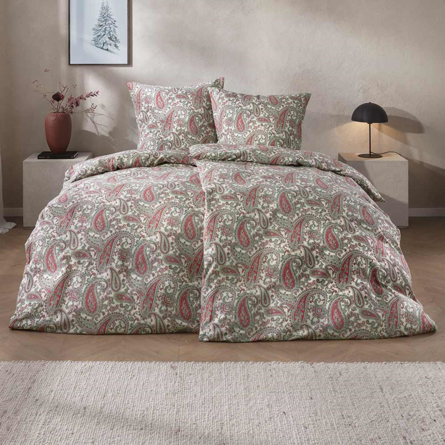 Estella Bettwäsche Lagundo Paisley aus Flanell und Baumwolle, Mehrfarbig, B/H: 155 x 220 cm - Bild 1