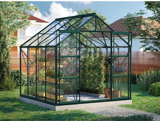 Vitavia Gewächshaus Uranus 6700 in Smaragd Grün mit 6,7 m² Fläche und 3 mm ESG-Glas - Bild 1