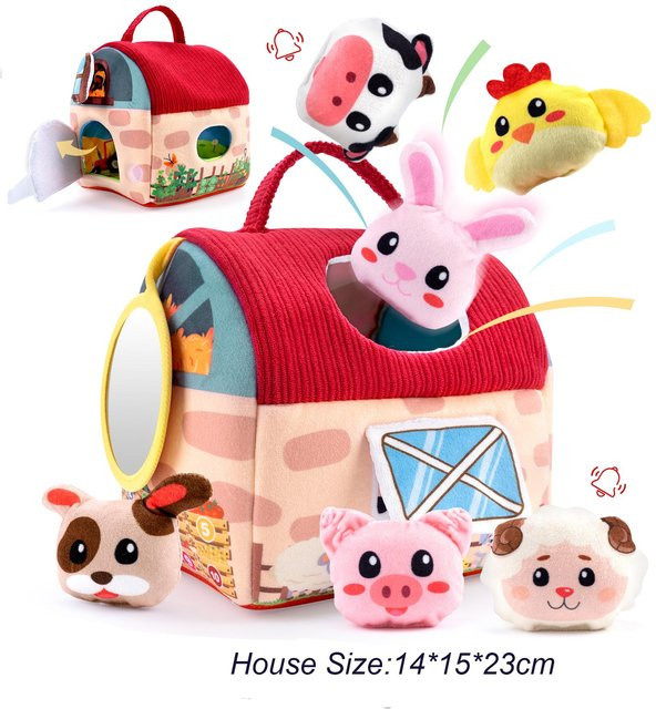 Yiran toy Bauernhof Scheune Plüschtiere Rassel 6-teiliges Set ab 3-6 Jahre - Bild 1