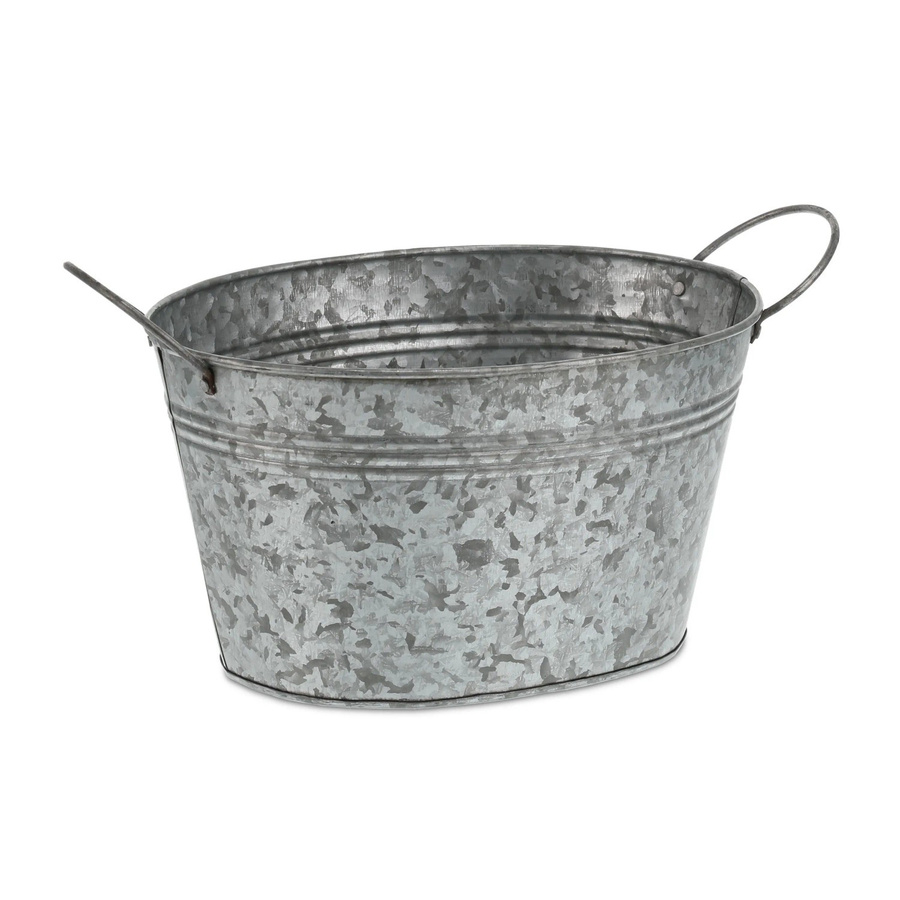 Relaxdays Zinkwanne aus verzinktem Eisen in Silber, 4er Set, B/T/H: 29 x 15,5 x 17,5 cm - Bild 2