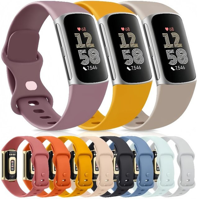 JBAILI Uhrenarmband Silikon, Unisex, Fitbit Charge 5 6 - Bild 1