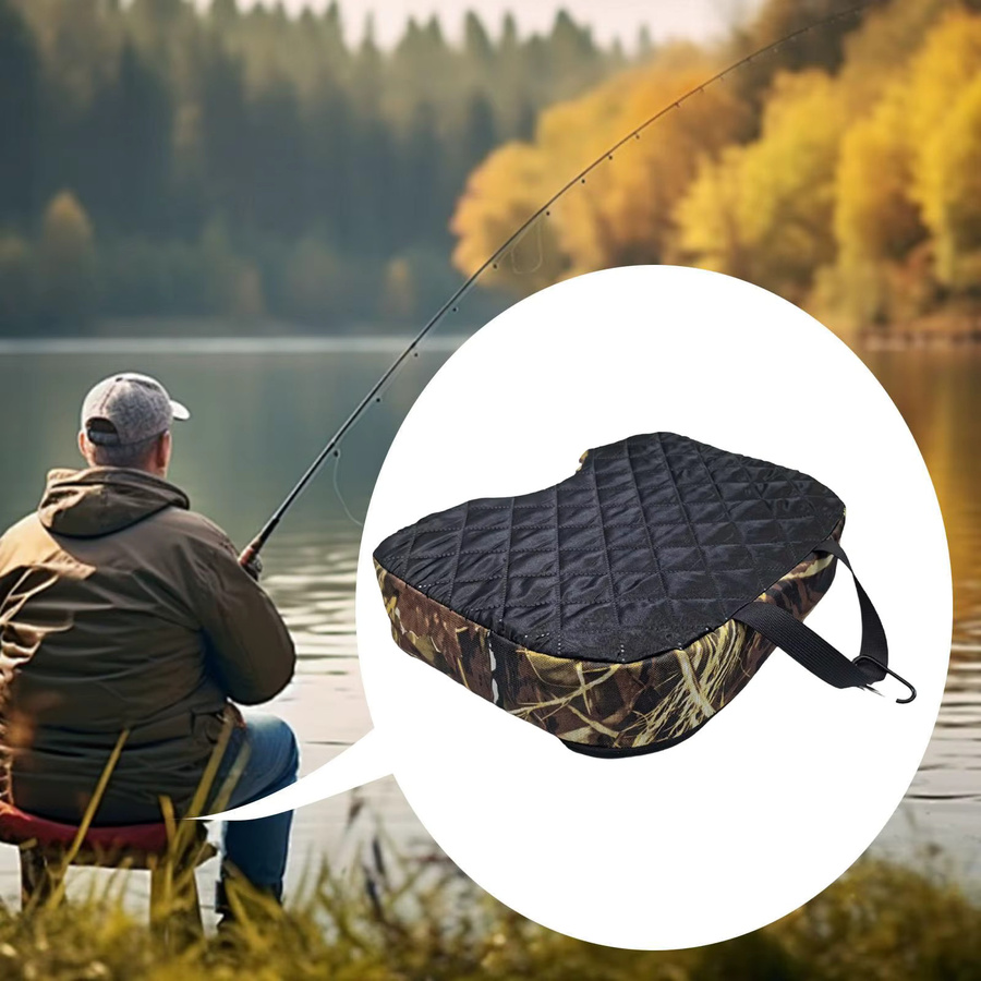 Tooyful Jagdsitzkissen mit Karabiner aus verdicktem Oxford-Tuch, Sitzmatte für Outdoor-Aktivitäten in Schwarz und Multicolour - Bild 5