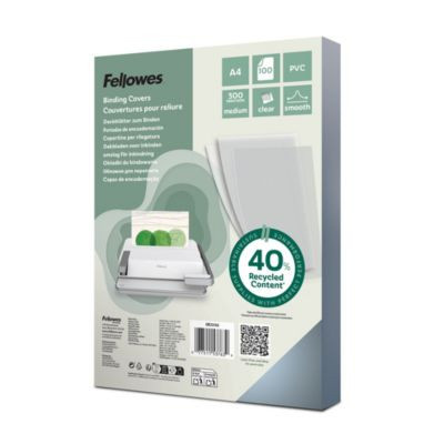 Fellowes Deckblattfolie aus transparentem PVC für Draht- und Plastikbindemaschinen, DIN A4, 300 µm, 100 Stück - Bild 3