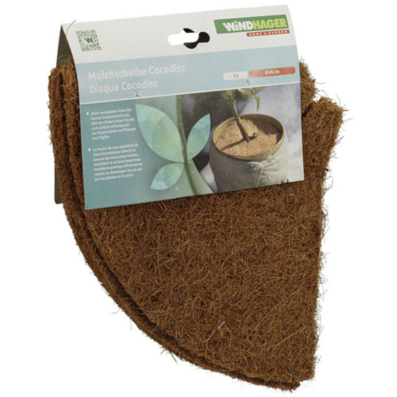 WINDHAGER Mulchscheibe aus Kokosfilz in Braun mit einem Durchmesser von 45 cm zum Schutz vor Nässe und Frost - Bild 2