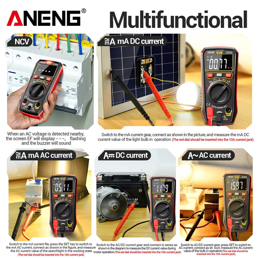 ANENG Elektriker Werkzeuge Set mit B18 Highlight Spannungstester und SZ202 Digital-Multimeter - Bild 4